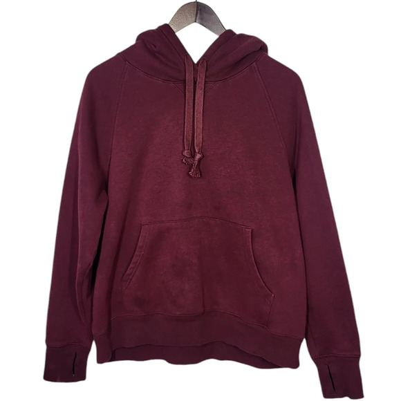 Old Navy Sherpa Fleece Lined Hoodie Sweatshirt in Burgundy Raisin Arizona - Picture 1 of 11
